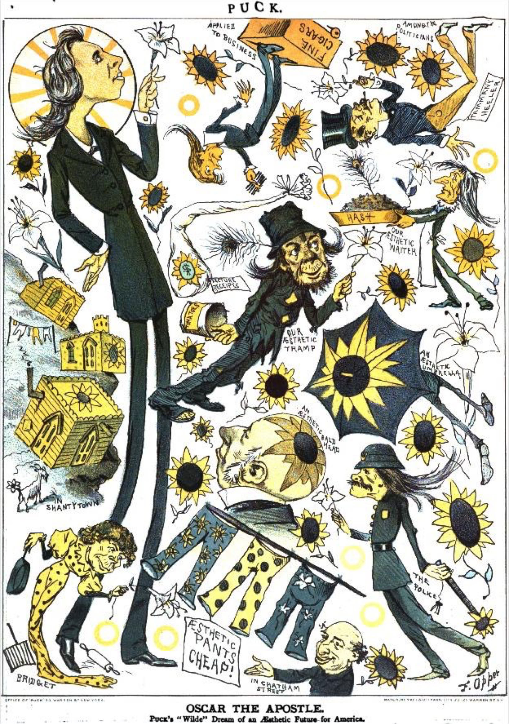 Oscar The Apostle Puck magazine, issue 253, January 11th, 1882  Puck’s dream of an aesthetic future for America.