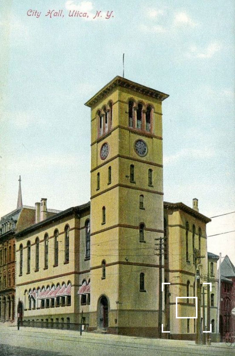 City Opera House (part of City Hall). Oscar Wilde lecture Genesee and Pearl Streets, Utica, NY